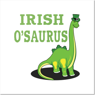 St Patrick's Day Irish Dinosaur St Paddy's Day Shamrock Gift Posters and Art